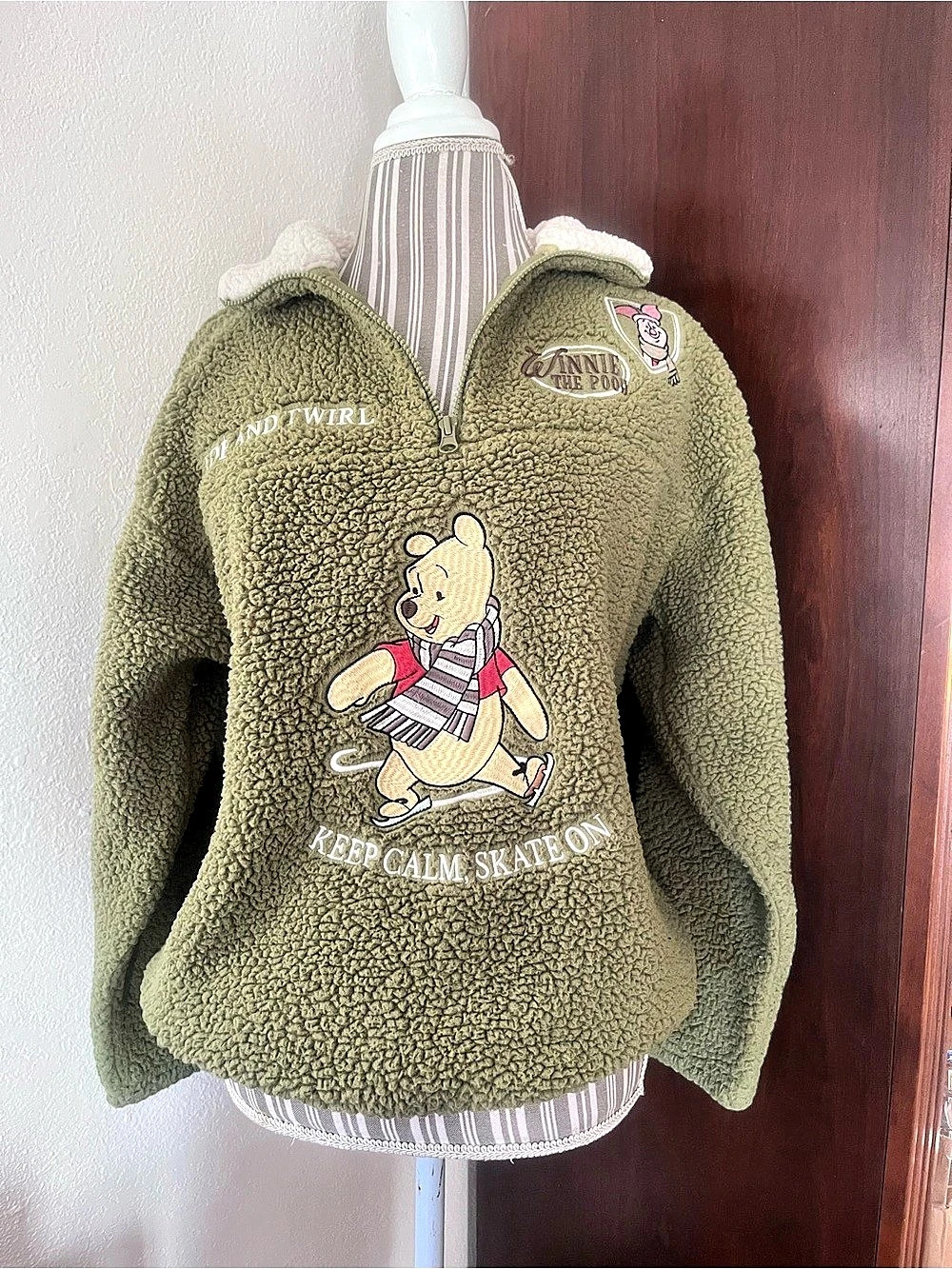 Disney Winnie the Pooh Keep Calm Skate On Sherpa Pullover Keep Calm Skate On